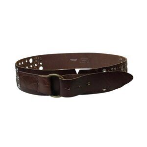 Promod  85 Brown Leather Accent Belt Made In Italy Size S